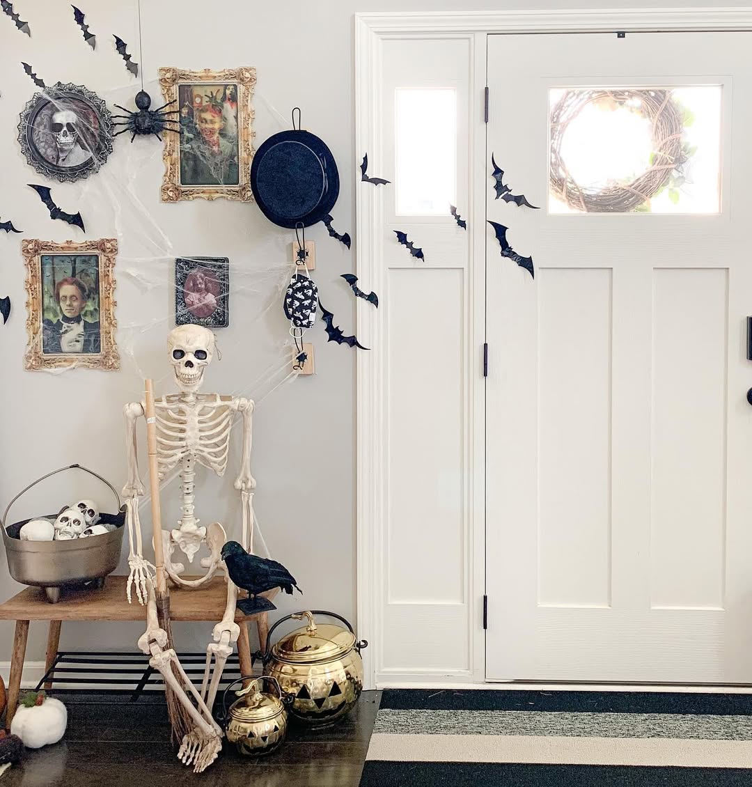 Haunted Entryway With a Storybook Skeleton