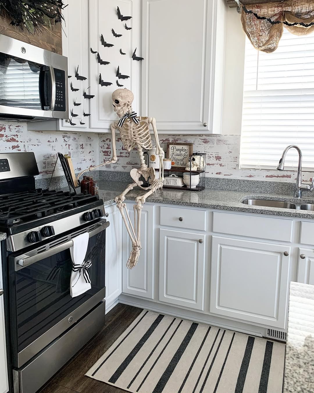 Haunted Kitchen Nook With a Resting Skeleton