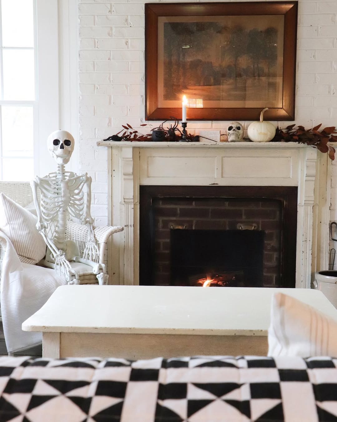 A Moody Fireside Skeleton