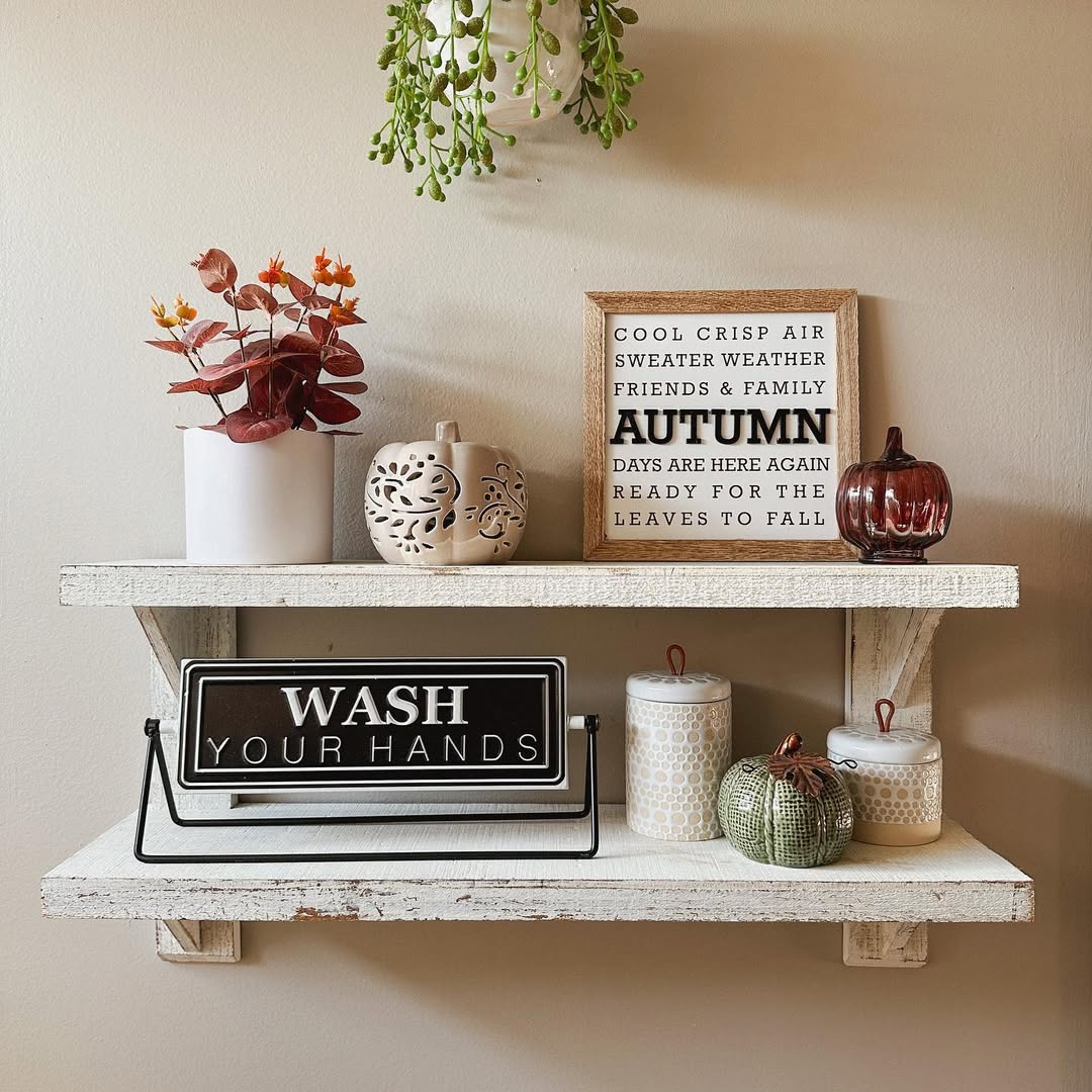 A Fall Checklist Turned Into Shelf Decor