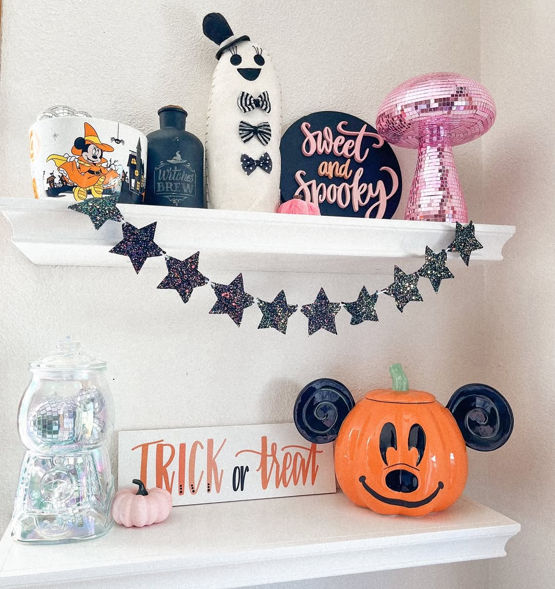 Whimsical Halloween Shelf Decor
