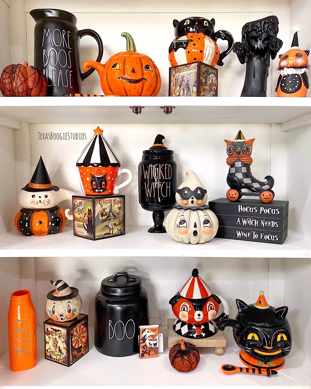 Halloween Shelf with Vintage Circus Flair