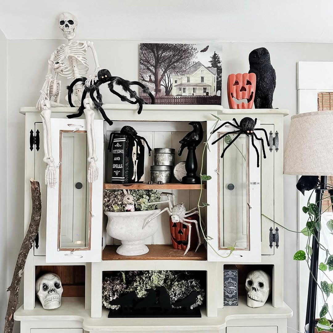 Elegant Creepy Crawly Skeleton Shelf