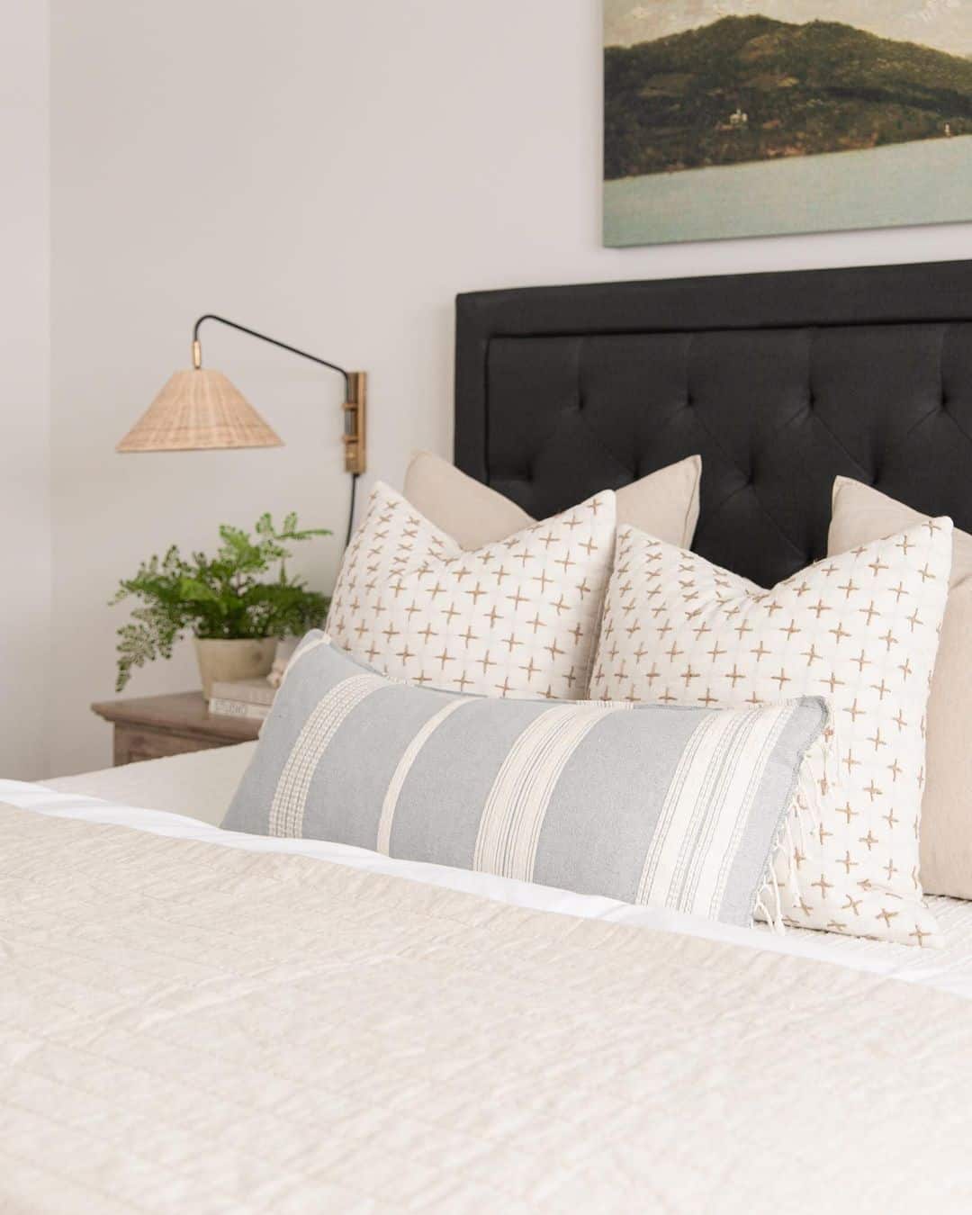 Rattan Wall Mount Light for Reading in Bed