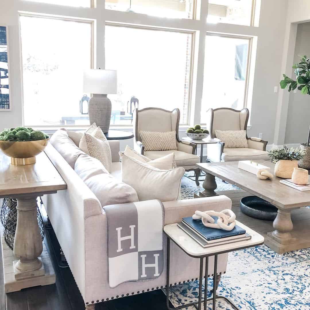 White Living Room with Beige Couch