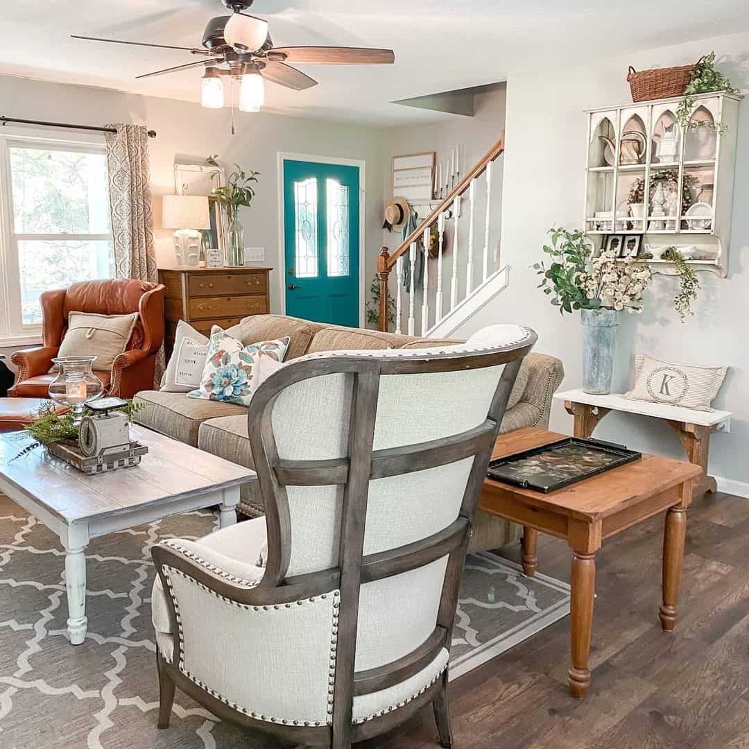 White Living Room Wingback Chair