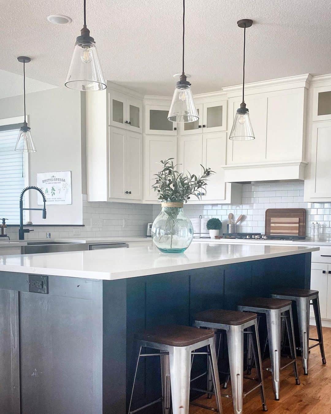 Black and White Farmhouse Kitchen Island