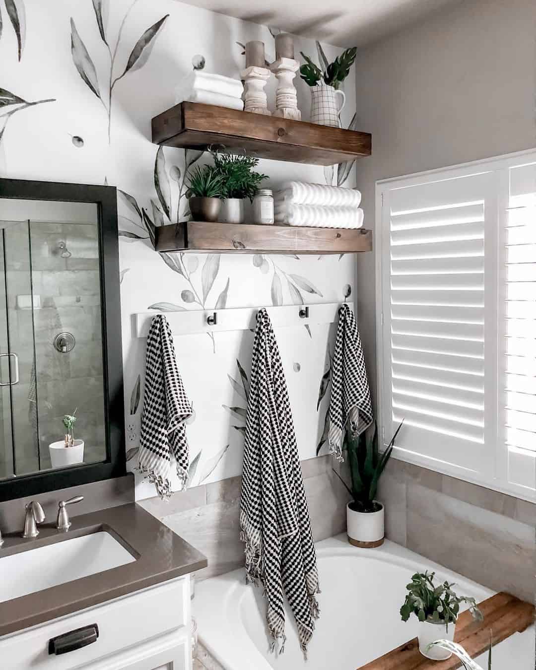 White and Black Metal Bathroom Towel Rack