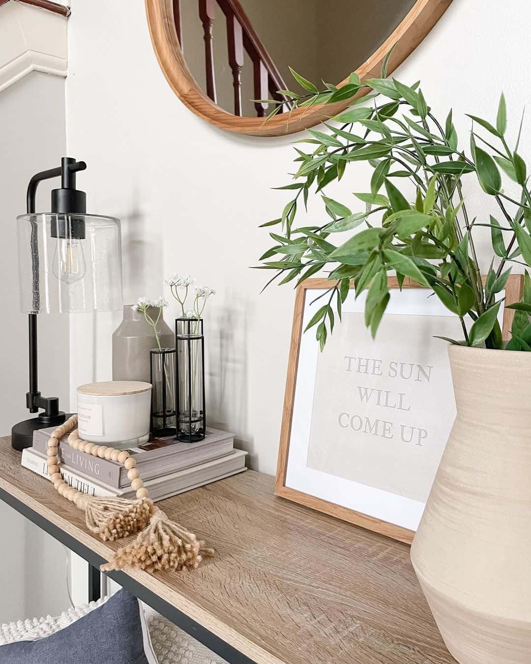 Wood Decorated Entryway Table
