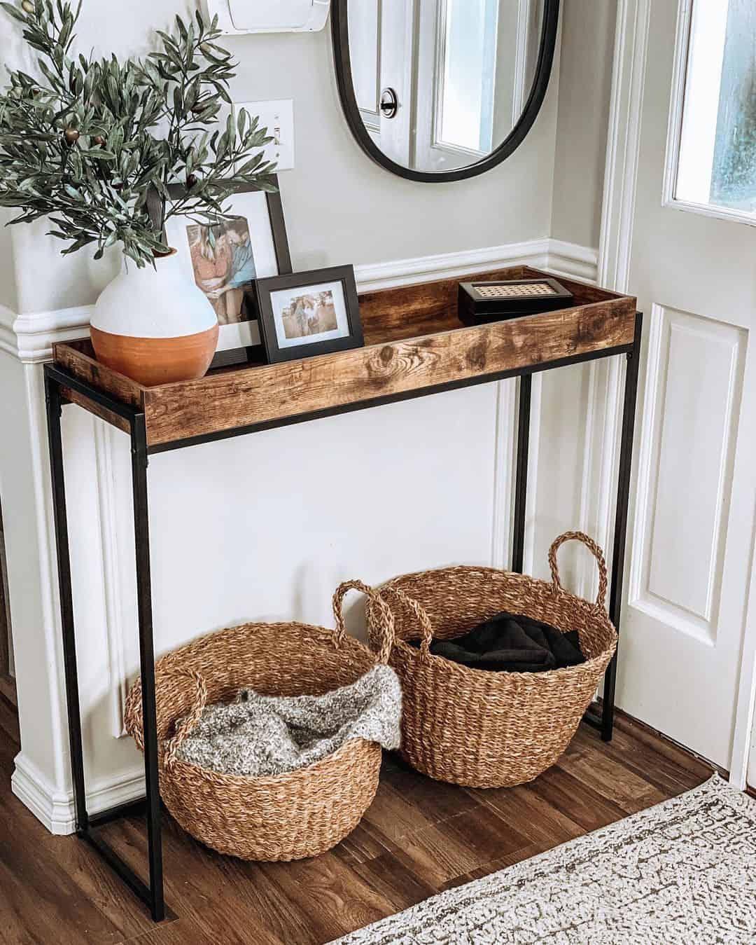 Thin Metal-framed Entry Table