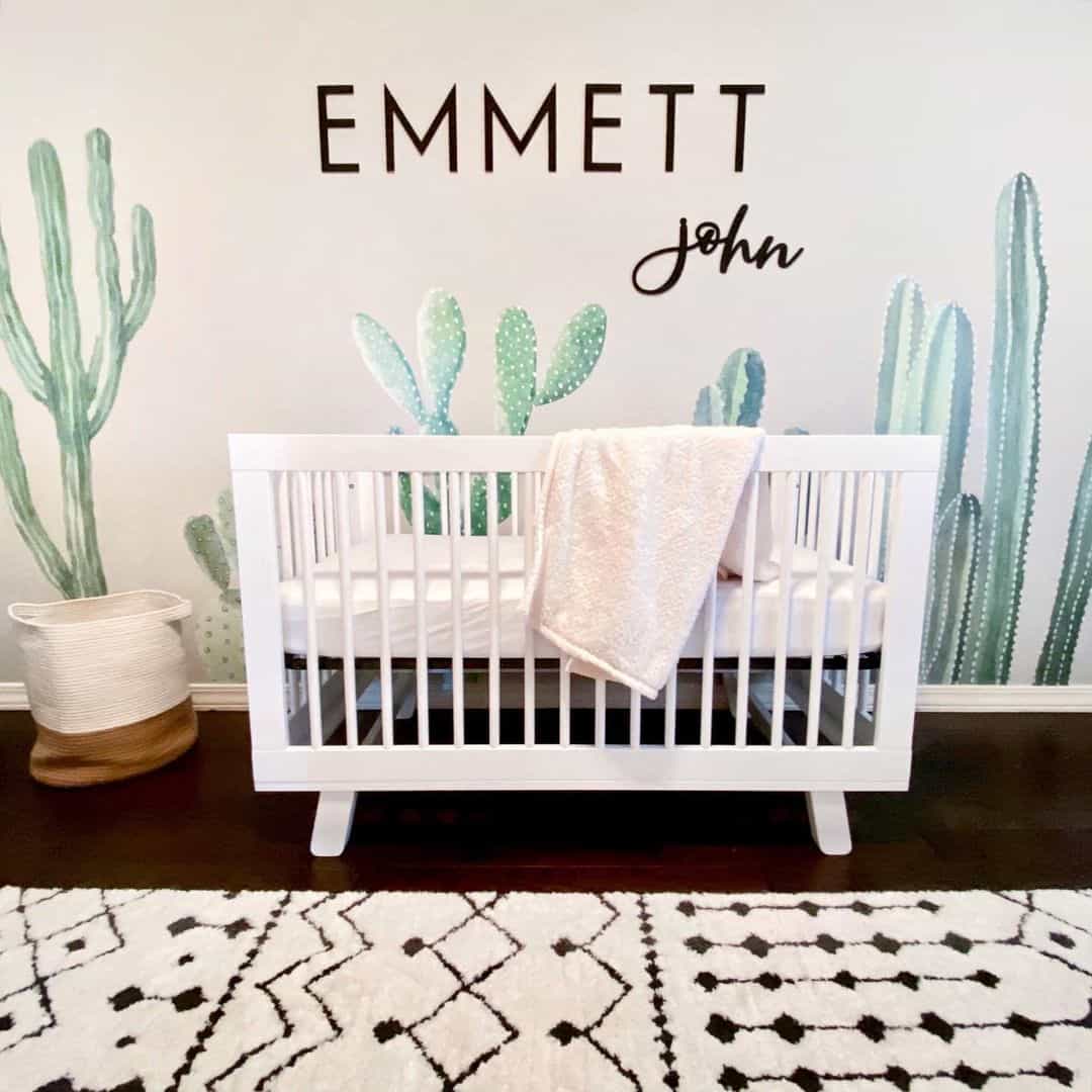 Bohemian Themed Nursery with Accent Wall