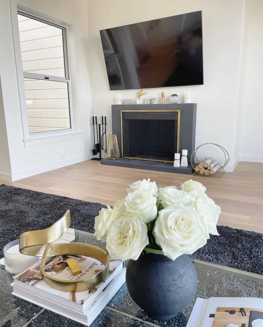 Round Steel Firewood Tray for Living Room Storage
