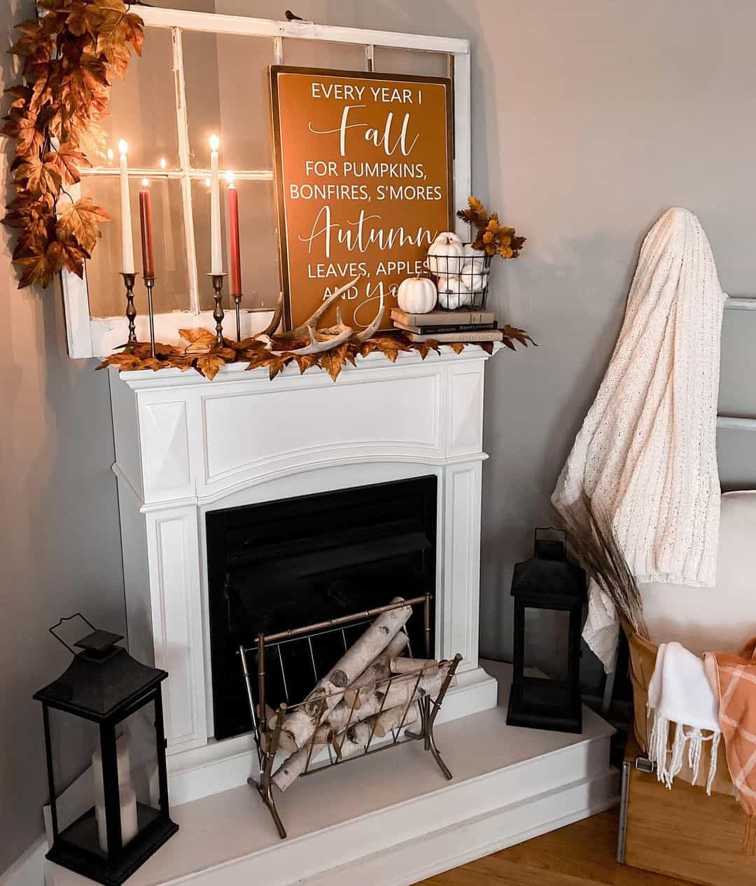 Wood Stacking Tray for Autumnal Fireplace