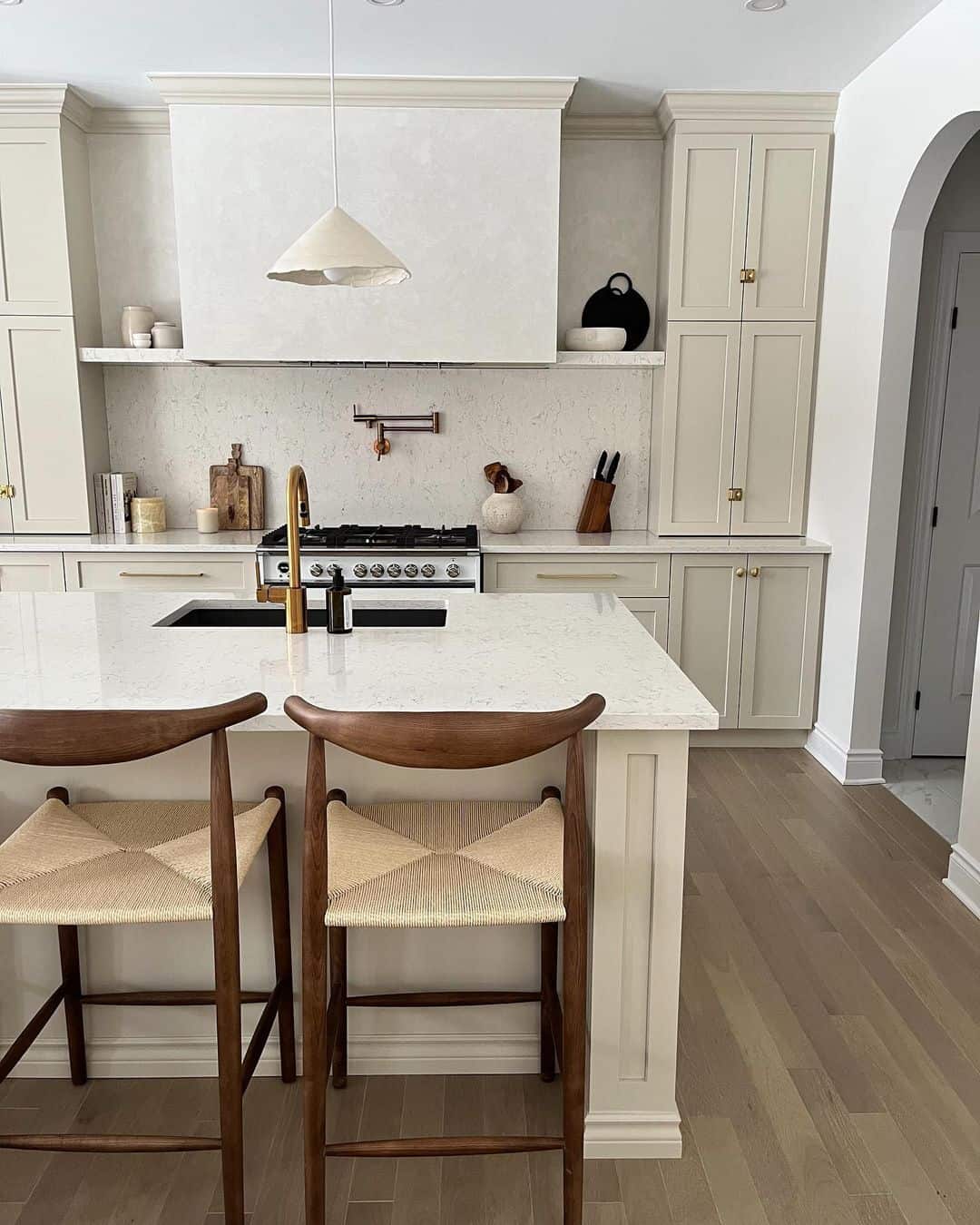 Modern Kitchen With Gold Faucet