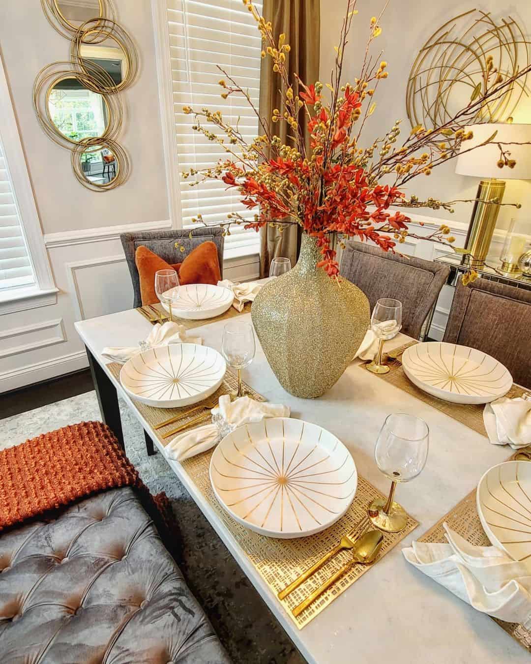 Vibrant Gold and Orange Tablescape