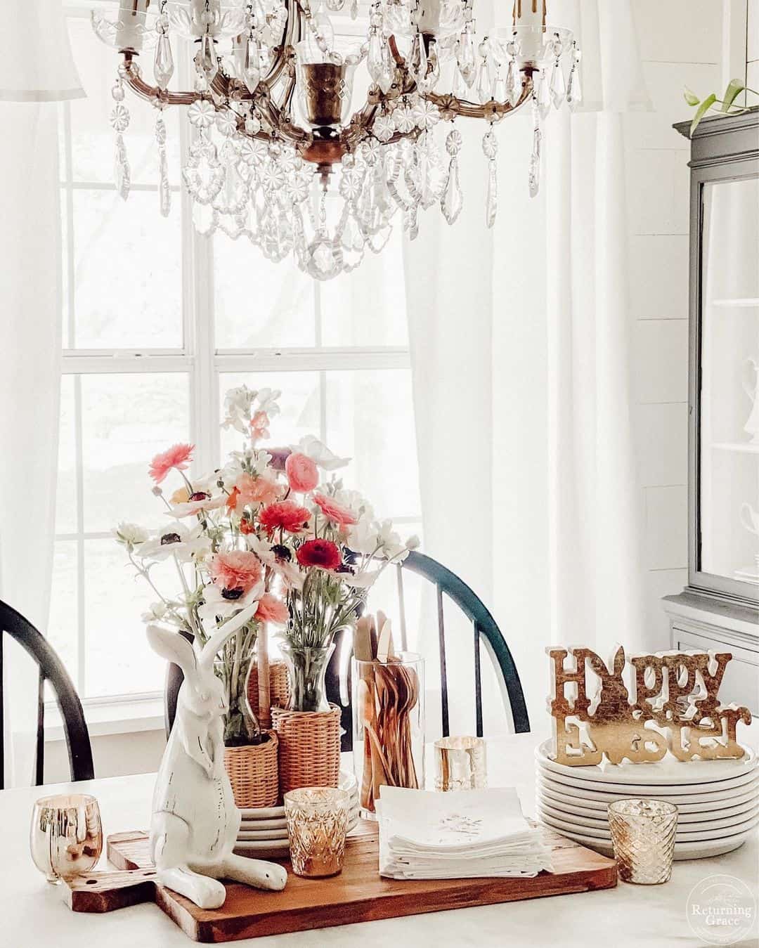 Rose Gold Easter Tablescape