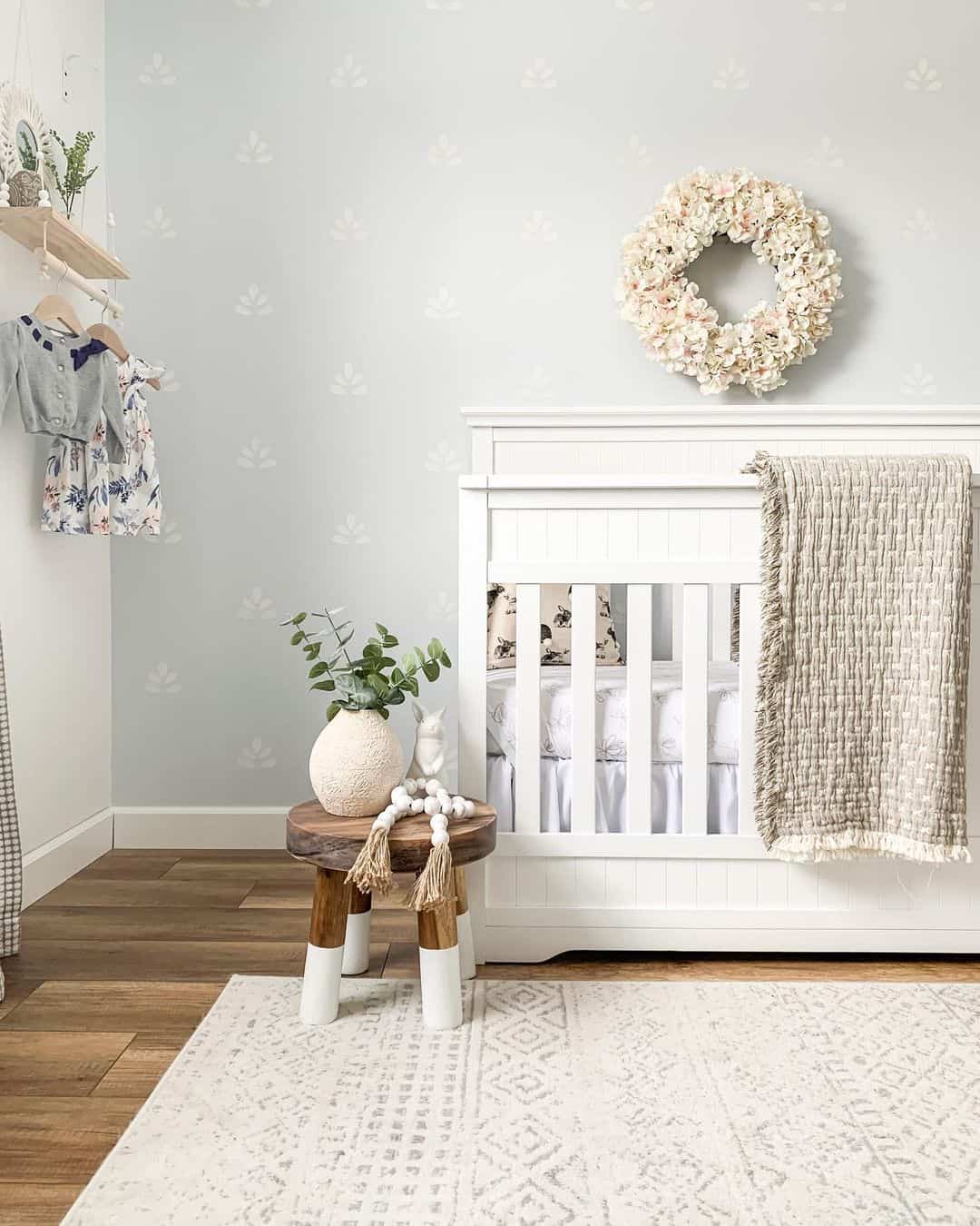 Blue-Gray Floral Nursery
