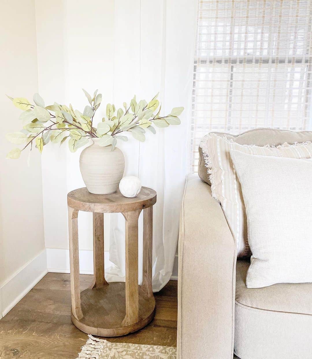 Minimalist Living Room with Round End Table
