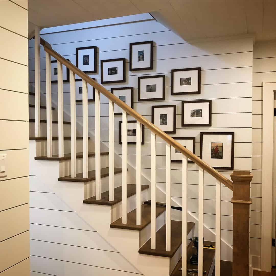 Staircase with White Stair Skirt Board