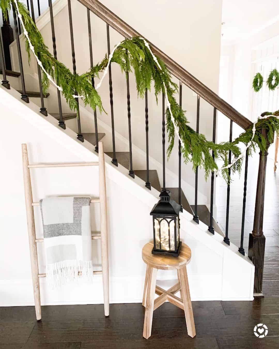 Staircase with White Stair Skirt Board Trim