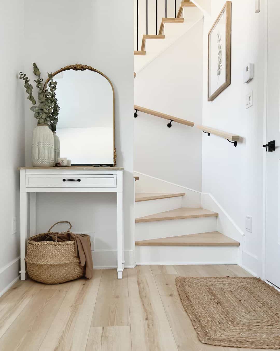 White Stair Skirt Board Trim for Staircase