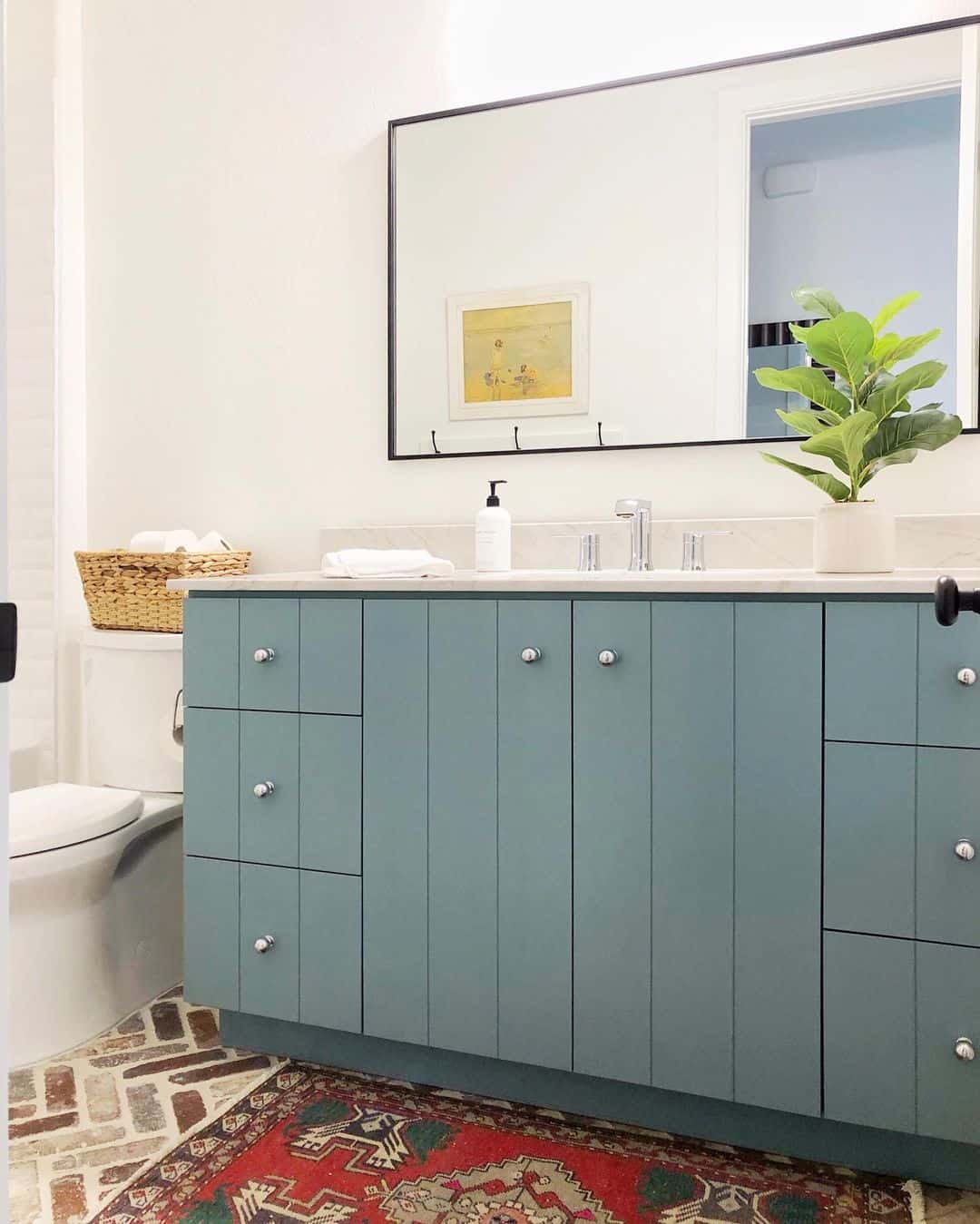 Black Vanity Mirror for Blue Grey Vanity