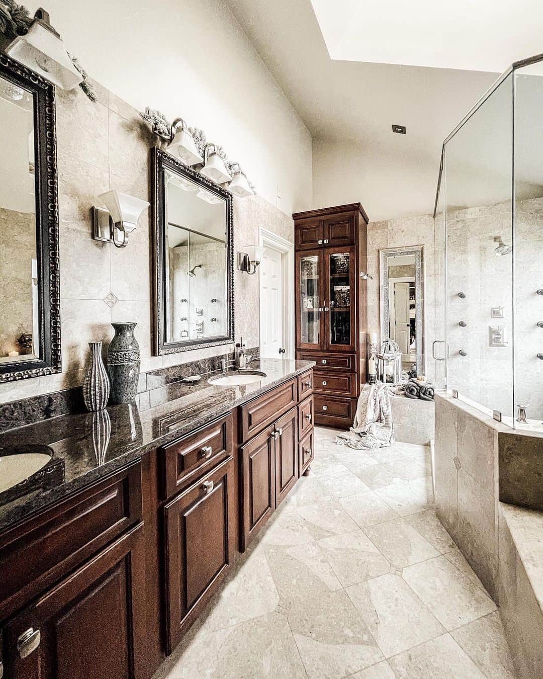 Ornate Black Frame Rectangular Bathroom Mirrors
