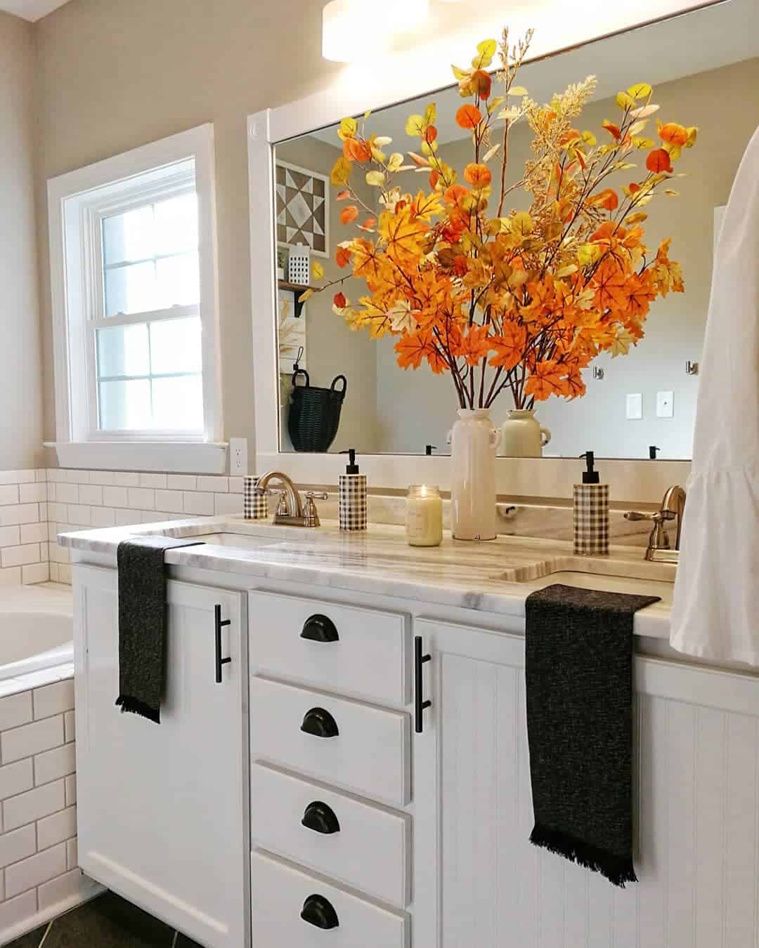 White Frame Rectangular Bathroom Mirror