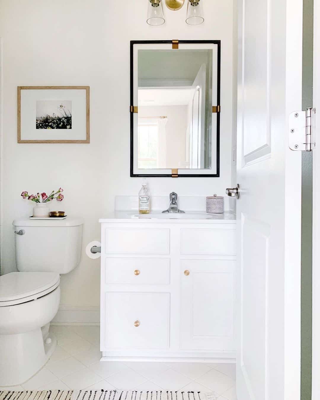 Black and Brass Rectangular Mirror