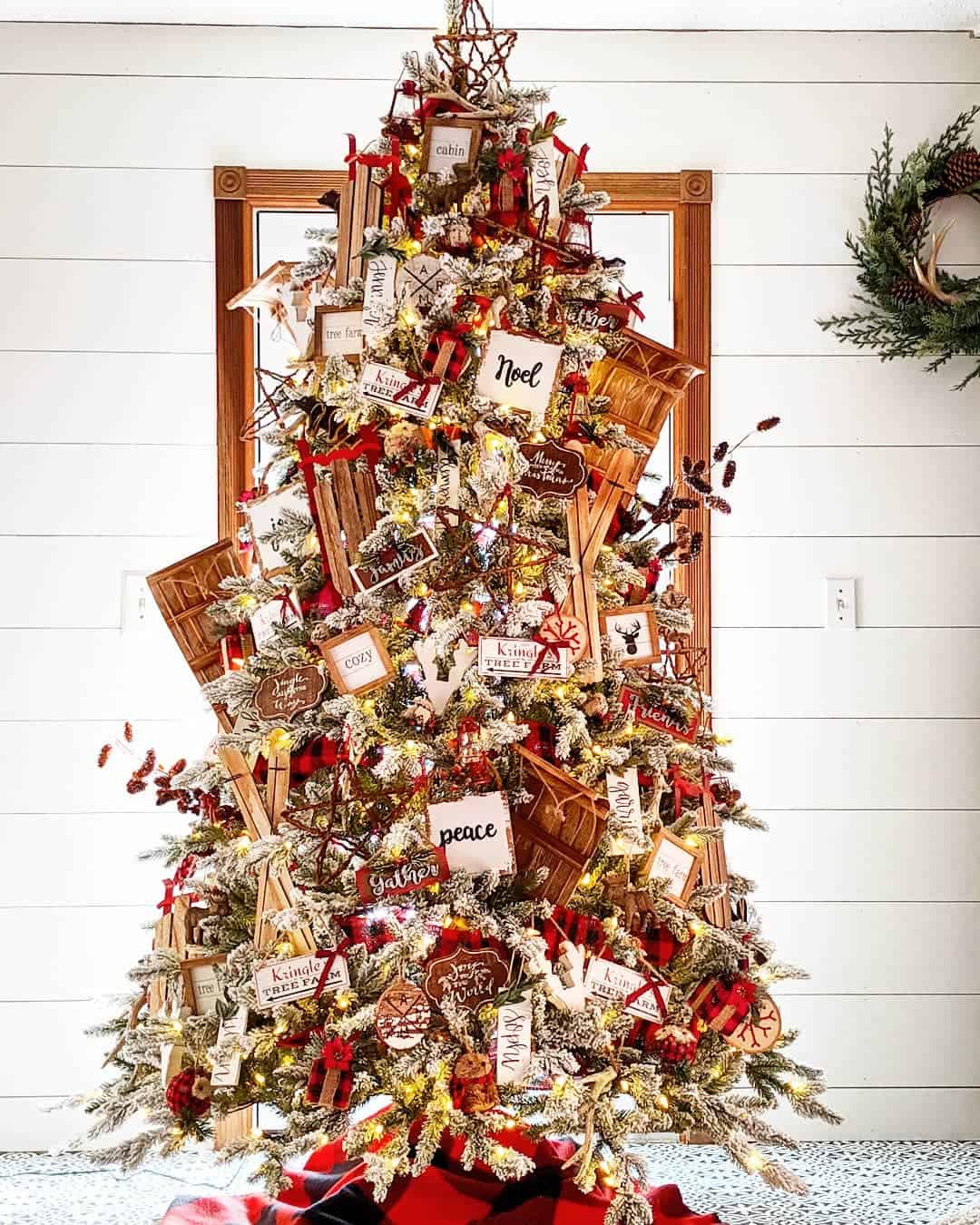 White Shiplap and Wood Christmas Ornaments