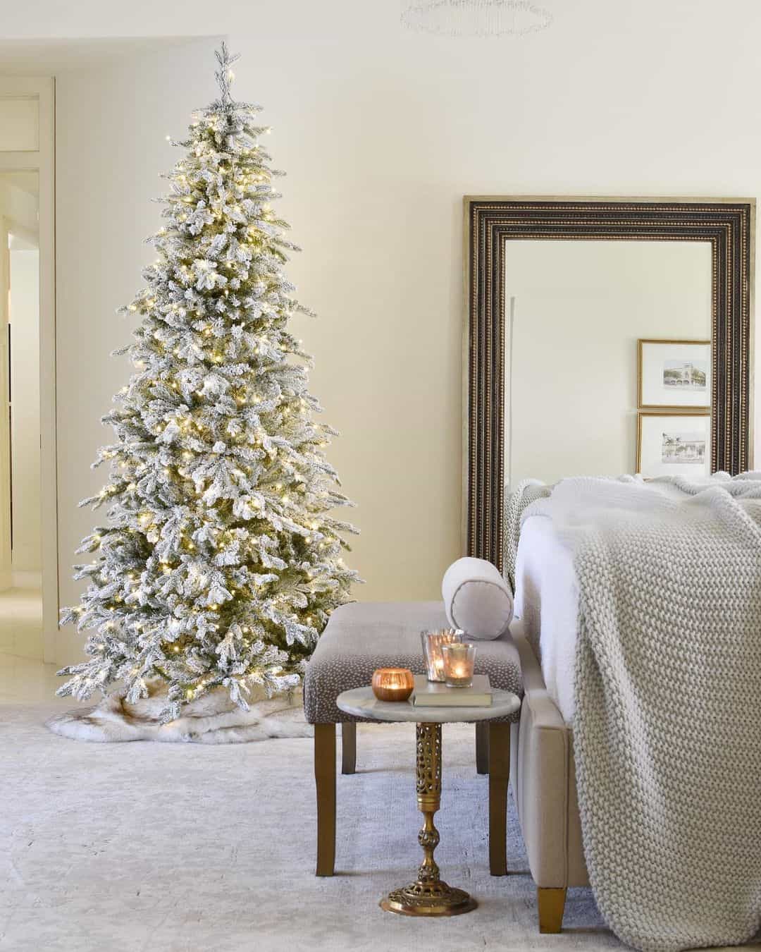 White Faux Fur Christmas Tree Skirt