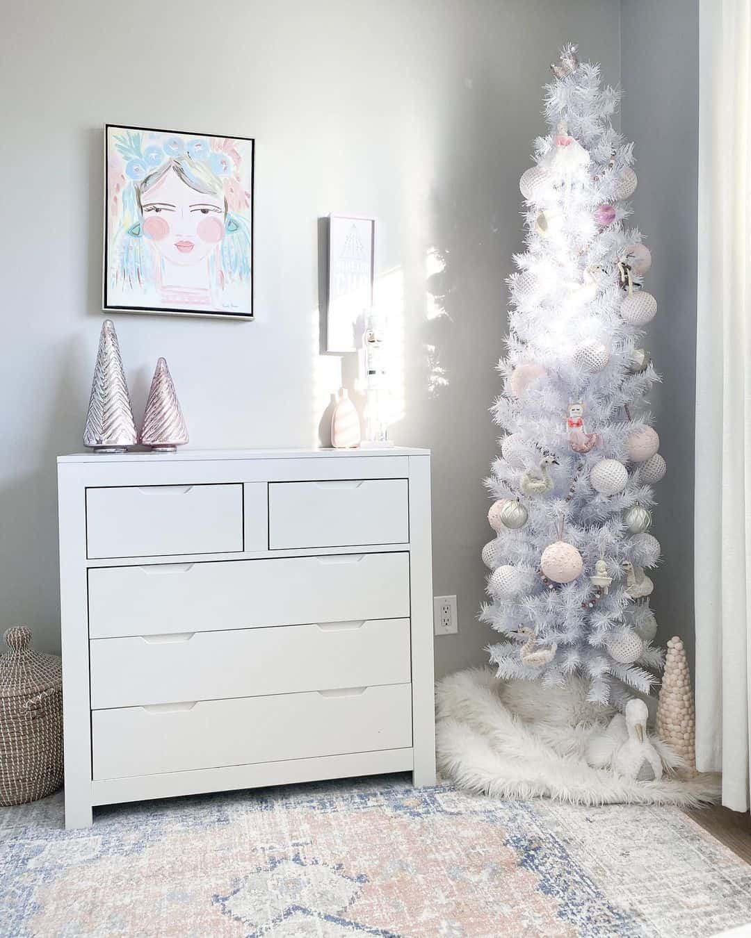 White Pencil Christmas Tree in Girl